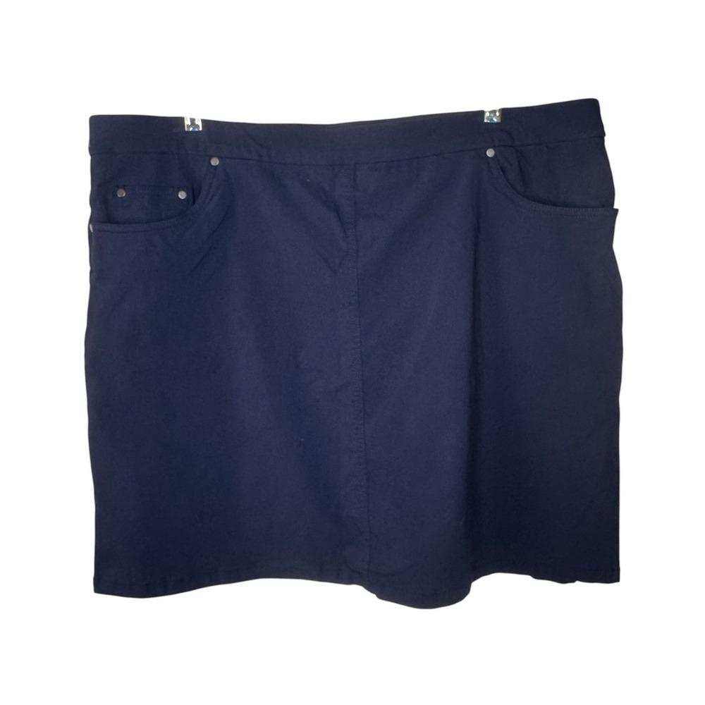 Hearts of Palm Woman Navy Blue Skort Womens 18W Stretch Pull On Pocket Golf Mini